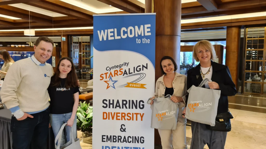 Cyntegrity team members at the Stars Align event focused on diversity, inclusion, and identity.
